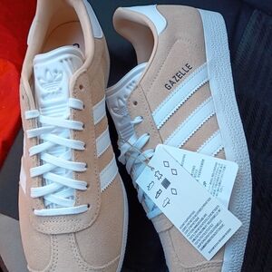 Adidas Gazelle Suede Beige and White Sneakers